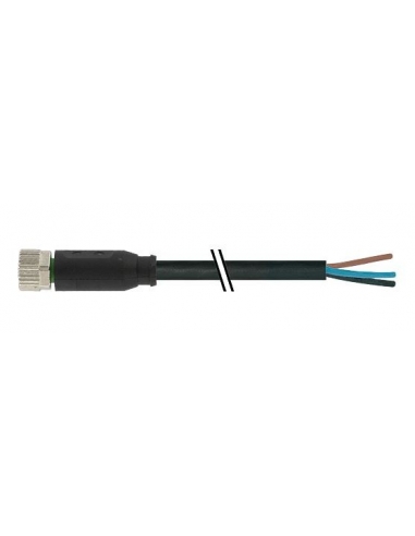 3 wire cable with M8 female connector 5m - ADAJUSA