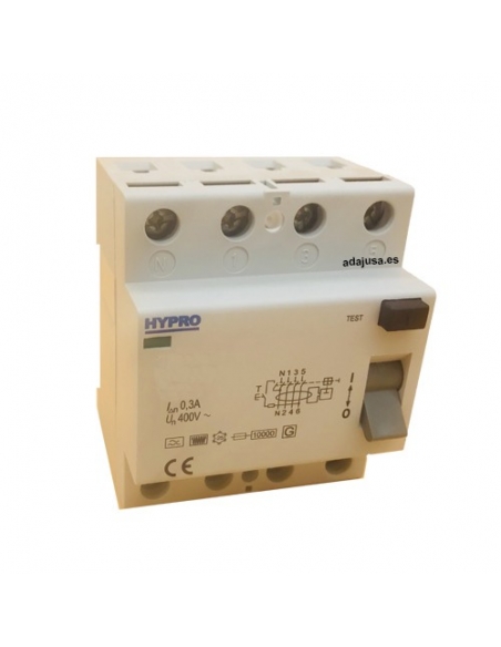 4-pole differential 40A 300mA Superimmunized - Hypro