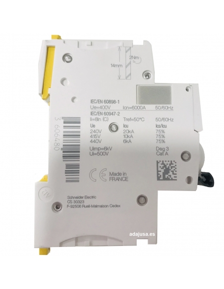 Interruttore a 2 poli 25A (2x25A) IC60N C 6kA - Schneider