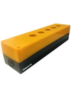 Caja botonera amarilla 5 elemento diametro 22 plastico