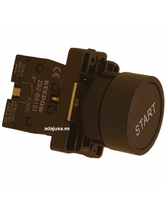 Pulsante nero con scritta "START" open contact (NO) full - OUTLET