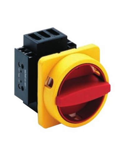 Three-phase switch 32A Size 67 yellow-red knob