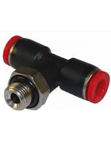 T-fitting with center thread 1/4 tube 8 - Metal Work
