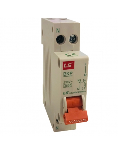 MCB circuit breaker 1 pole+neutral 10A narrow profile -  LS