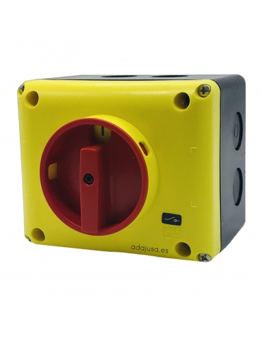 Box con interruttore trifase 25A (3 poli) giallo-rosso - Giovenzana