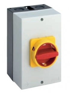 Scatola con interruttore trifase 20A controllo giallo-rosso