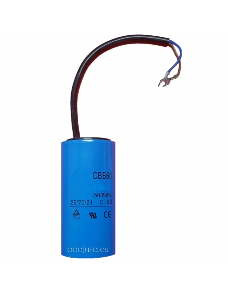 Single-phase motor starter capacitor 600uF 250Vac | ADAJUSA