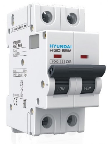 MCB circuit breaker 2 poles 32A (2x32A) - Hyundai Electric