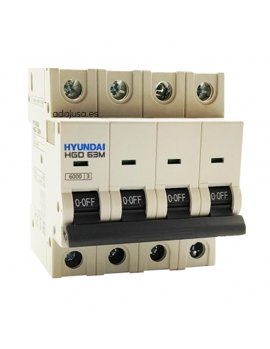 MCB circuit breaker 4 poles 125A 10kA - Hyundai Electric