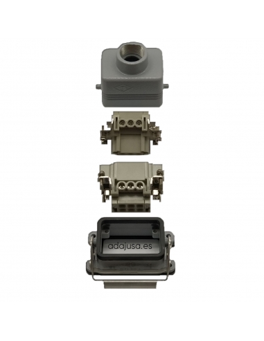 Full multipolar connector 10 poles and recessed ground side output Pg16