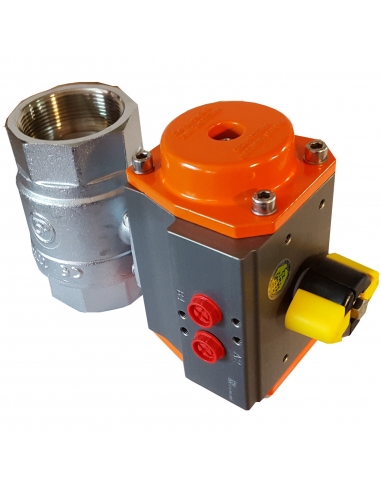 Valvola 1/4 a 2/2 vie con attuatore rotativo pneumatico