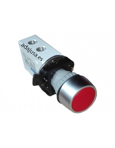 Pulsante pneumatico completo, colore rosso, adajusa