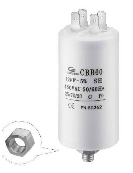 20uF 450Vac permanent capacitor with CBB60 terminals adajusa