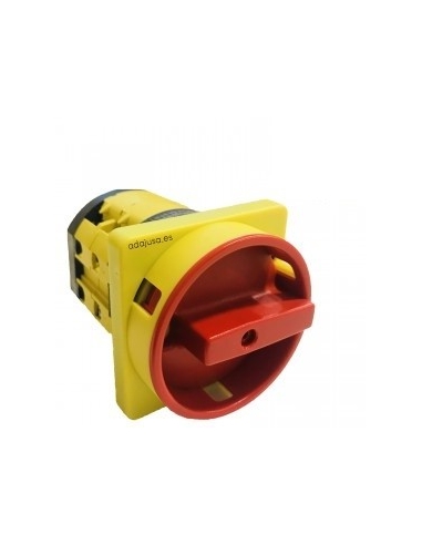 Cam switch 4-pole  32A full 67x67mm yellow-red - Giovenzana
