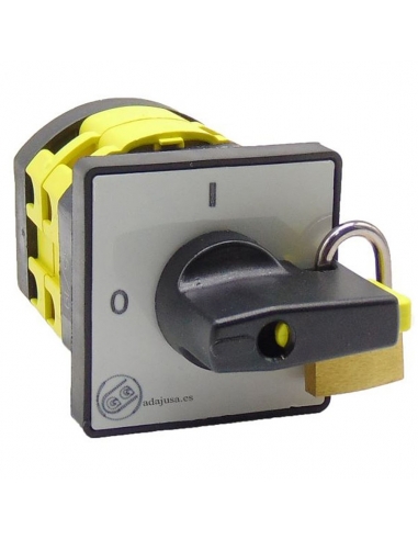 4-pole cam switch 20a 48x48mm black lever lock - Giovenzana