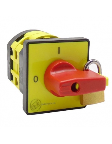 Cam switch 4-pole 20a 48x48mm red lever with lock - Giovenzana