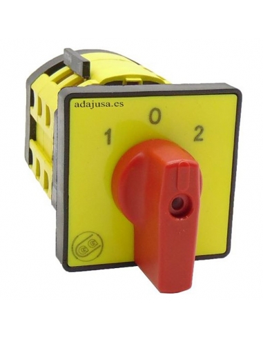 Switch two speeds dahlander 25a black lever 48x48 - Giovenzana