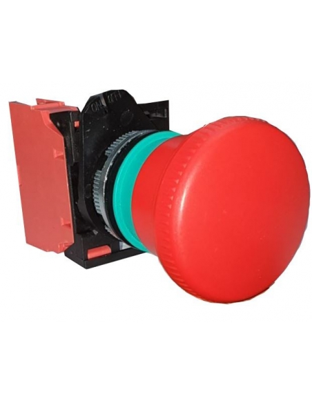 Pulsante di emergenza completo diametro 40 PPFN1P4N con contatto NC Giovenzana adajusa