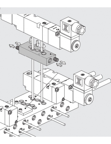 Kit regolazione doppio scarico 1/8 Serie 70 Lavorazione in metallo - ADAJUSA