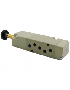 Elettrovalvola pneumatica 5/2 assistita monostabile su base - MetalWork - ADAJUSA 2