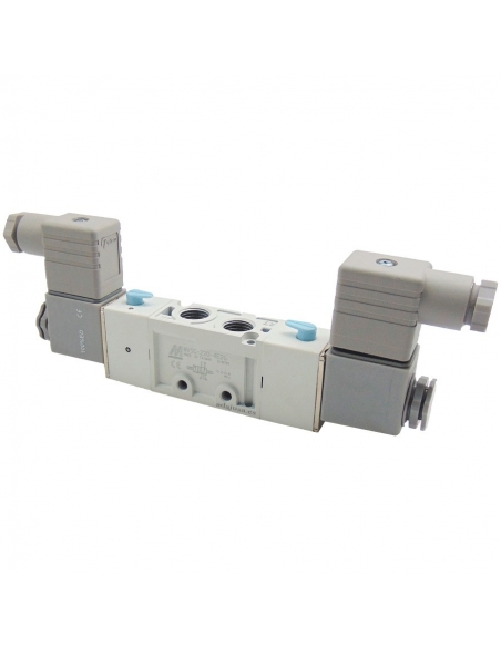 Elettrovalvola 1/8 5/3 centri di scarico 24Vac Mindman S.220 - ADAJUSA