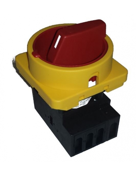 Interruttore 4 poli 25A Manopola giallo-rossa Taglia 67