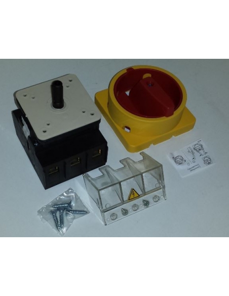 Interruttore trifase 80A taglia 88 manopola giallo-rossa