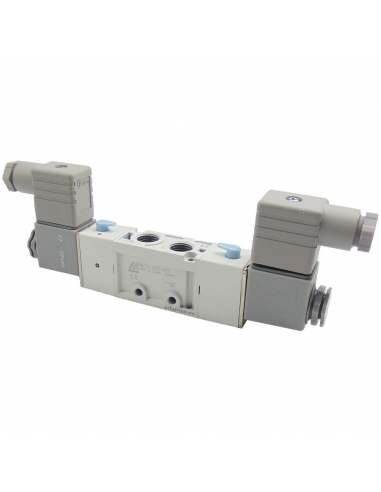 Elettrovalvola 3/8 5 vie 3 posizioni centri chiusi 230Vac - Mindman S.300 - ADAJUSA