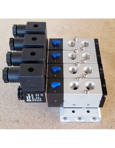 Multiple base for 1/2 5-way valves Mindman 460 series- ADAJUSA