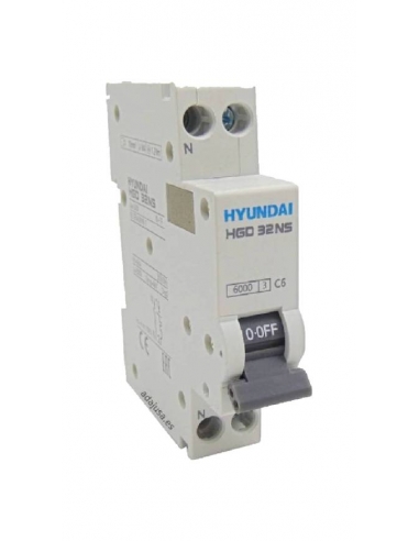 Circuit breaker 1 pole + Neutral 20A (1x20A N) DPN - Hyundai