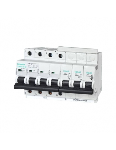 Permanent surge protector + IGA 4x50A 10kA - Toscano