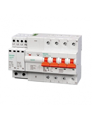 Transient and permanent surge protector plus undervoltage IGA 4x50A automatic rearmament Vigivolt toscano Adajusa