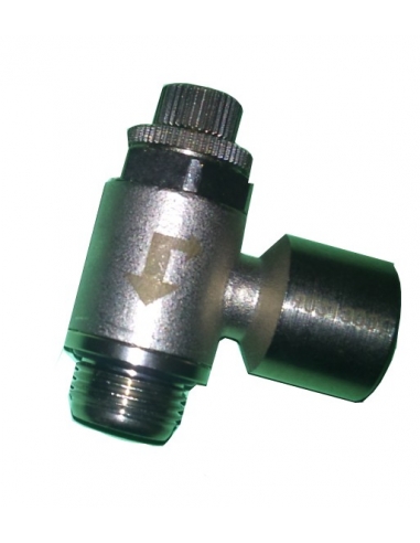Adjustable unidirectional 3/8 flow regulator