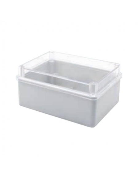 Scatolain plastica 400x300x130mm coperchio trasparente liscio