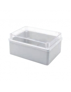 Scatolain plastica 400x300x130mm coperchio trasparente liscio