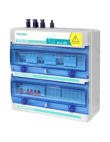 Pannello di protezione per impianti fotovoltaici 2 stringhe / 2 MPPT ECO-DC-INV-AC TOSCANO | ADAJUSA