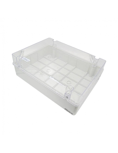 Scatolain plastica 400x300x130mm coperchio trasparente liscio