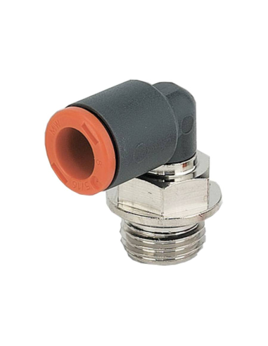 Cylindrical swivel elbow fitting 1/4 tube 8