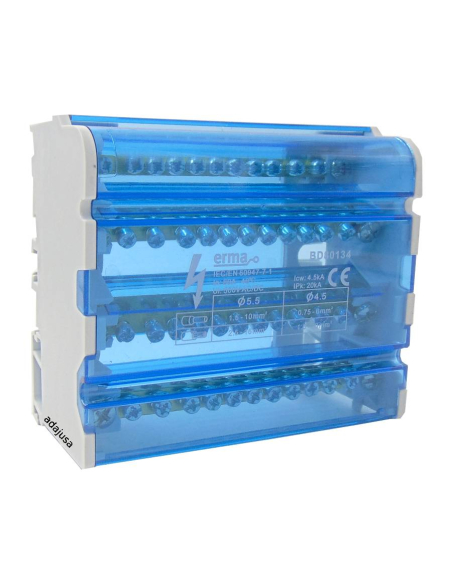 Distributore di connessione tetrapolare 13 uscite 80A Adajusa