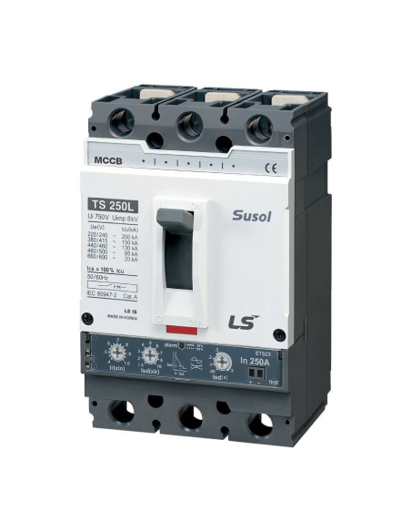 Four-pole molded case circuit breaker 4x250A electronic regulation Adajusa