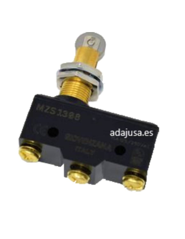 Pushbutton microswitch MZS1308 piston with threaded head roller - Giovenzana