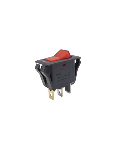 Interruttore rosso luminoso 16A-250V 13,5x28mm Serie Tes | Adajusa
