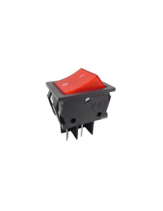 Interruttore luminoso rosso 16A-250V 2 circuiti 28,5x21mm Serie Tes | Adajusa