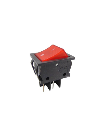 Interruttore luminoso rosso 16A-250V 2 circuiti 28,5x21mm Serie Tes | Adajusa