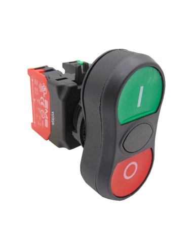 Doppio pulsante verde rosso contatto aperto e completamente chiuso - EMS