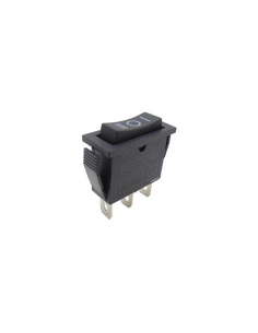 Interruttore nero con posizione centrale 16A-250V 28x10mm Serie Tes :: 16A-250V 28x10mm Adajusa
