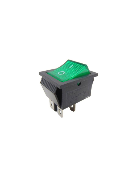 Interruttore verde luminoso 16A-250V 2 circuiti 28,5x21mm Serie Tes | Adajusa