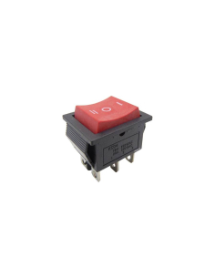 Interruttore rosso con posizione centrale rossa 16A-250V 2 circuiti 28,5x21mm Serie Tes | Adajusa