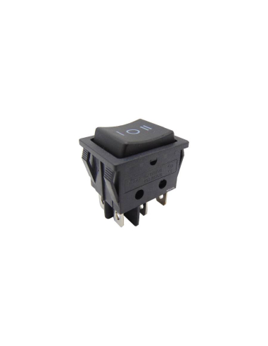 Switch with central 0 position black 16A-250V 2 circuits 30x22mm Tes Series | Adajusa