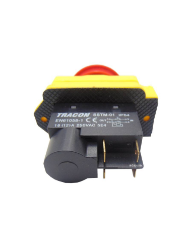 Pulsante di sicurezza On/Off con bobina 230V e coperchio di protezione SSTM-01 | Adajusa